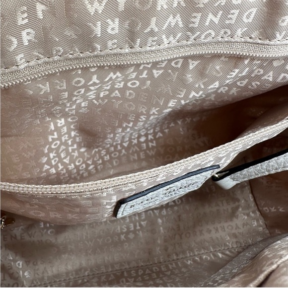 Kate Spade NWOT Tweed and Leather White and Tan with storybook lining and dusty - Picture 5 of 5